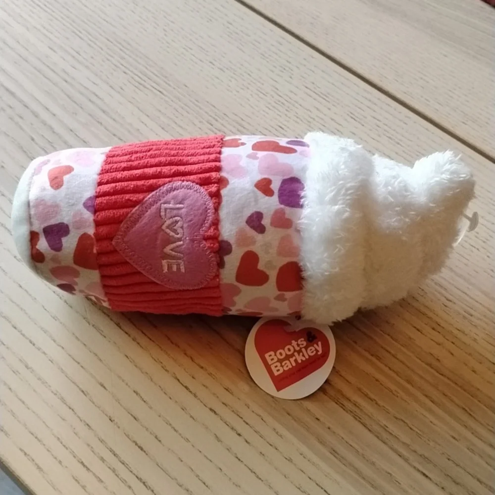 Boots & Barkley Red and White Heart Dog Toy